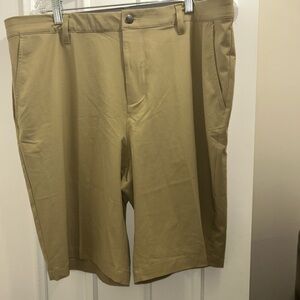 Adidas 38” Men's Beige Flat Front Shorts